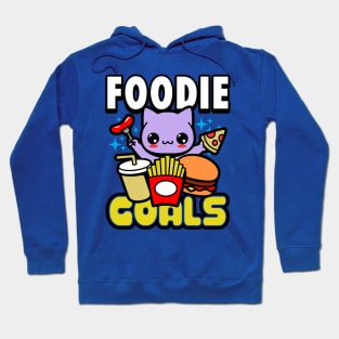 Cute Kawaii Original Foodie Cat Eating Junk Food Gift For Cat And Food Lovers Hoodie